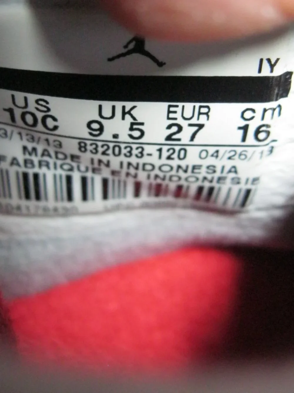 Jordan Retro 3 Shoes Size 10C